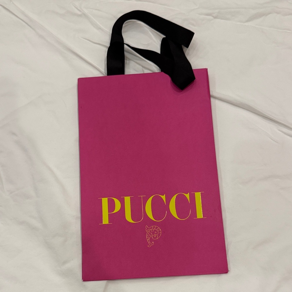 Emilio Pucci Pink and Yellow Shopping Bag